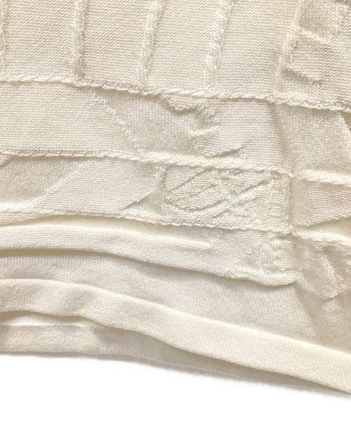 HERMES（エルメス）HERMES (エルメス) 半袖ジャガードニット ホワイト サイズ:38の古着・服飾アイテム
