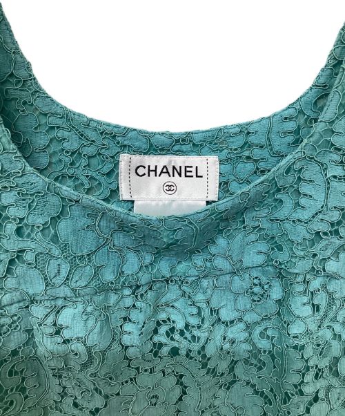 CHANEL（シャネル）CHANEL (シャネル) ノースリーブレースカットソー グリーン サイズ:34の古着・服飾アイテム