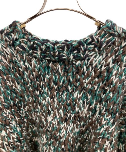 NKNIT（ンニット）NKNIT (ンニット) Mix color hand KNIT グリーンの古着・服飾アイテム