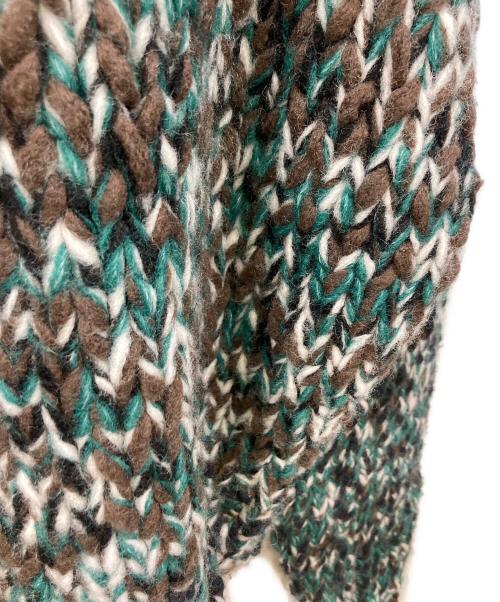 NKNIT（ンニット）NKNIT (ンニット) Mix color hand KNIT グリーンの古着・服飾アイテム