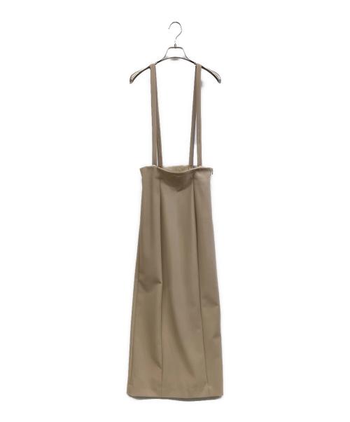 CLANE（クラネ）CLANE (クラネ) ハイウエストストラップサスペンダースカート ベージュ サイズ:Sの古着・服飾アイテム