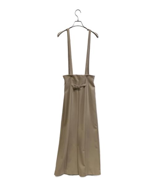 CLANE（クラネ）CLANE (クラネ) ハイウエストストラップサスペンダースカート ベージュ サイズ:Sの古着・服飾アイテム