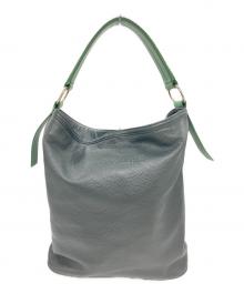 HINC NUNC（ヒンクヌンク）の古着「レザーショルダーバッグ」｜グリーン