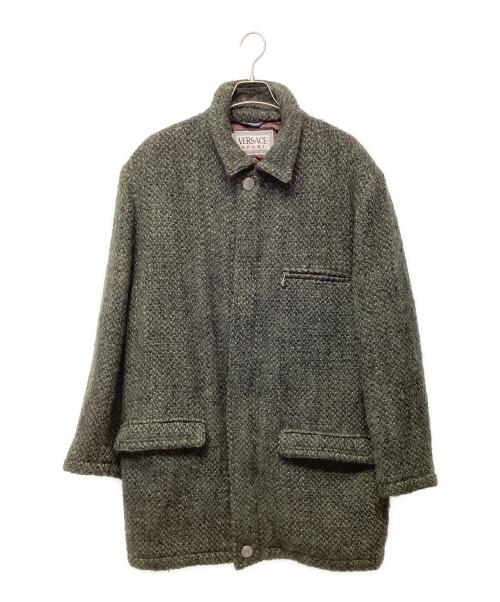 VERSACE Sport（ヴェルサーチ スポーツ）VERSACE SPORT (ヴェルサーチ スポーツ) モヘヤ混コート グリーン サイズ:50の古着・服飾アイテム