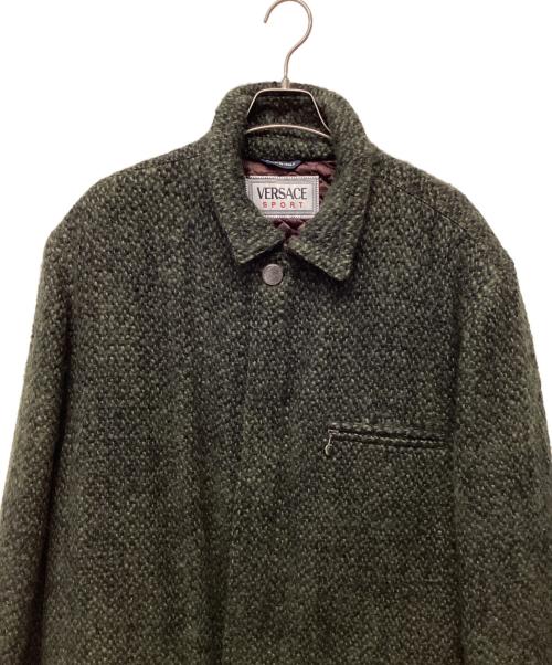 VERSACE Sport（ヴェルサーチ スポーツ）VERSACE SPORT (ヴェルサーチ スポーツ) モヘヤ混コート グリーン サイズ:50の古着・服飾アイテム