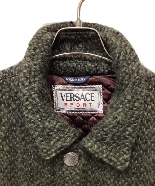 VERSACE Sport（ヴェルサーチ スポーツ）VERSACE SPORT (ヴェルサーチ スポーツ) モヘヤ混コート グリーン サイズ:50の古着・服飾アイテム