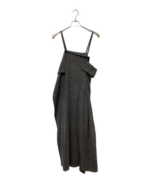 Y's（ワイズ）Y's (ワイズ) COTTON ASYMMETRIC DRESS グレー×ブラック サイズ:Mの古着・服飾アイテム