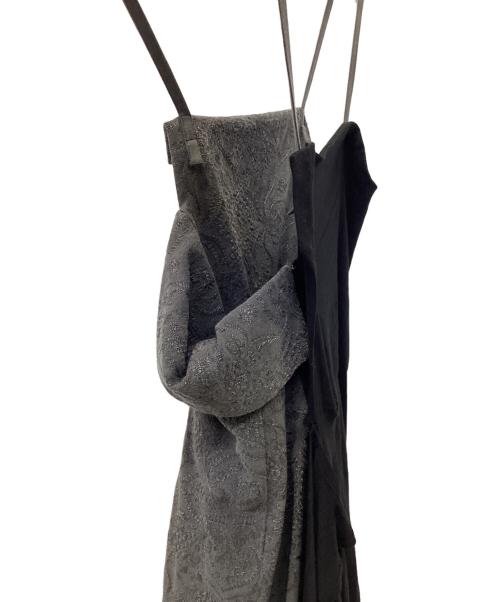 Y's（ワイズ）Y's (ワイズ) COTTON ASYMMETRIC DRESS グレー×ブラック サイズ:Mの古着・服飾アイテム