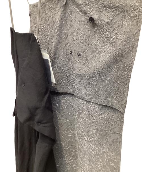 Y's（ワイズ）Y's (ワイズ) COTTON ASYMMETRIC DRESS グレー×ブラック サイズ:Mの古着・服飾アイテム