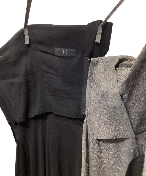 Y's（ワイズ）Y's (ワイズ) COTTON ASYMMETRIC DRESS グレー×ブラック サイズ:Mの古着・服飾アイテム