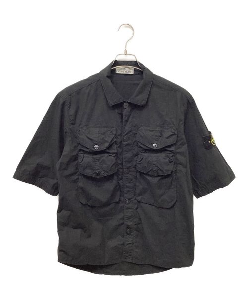STONE ISLAND（ストーンアイランド）STONE ISLAND (ストーンアイランド) Garment Dyed Shirt ブラック サイズ:Ｍの古着・服飾アイテム