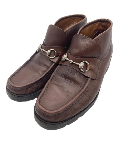 GUCCI（グッチ）GUCCI (グッチ) ホースビットショートブーツ ブラウン サイズ:26.5ｃｍの古着・服飾アイテム