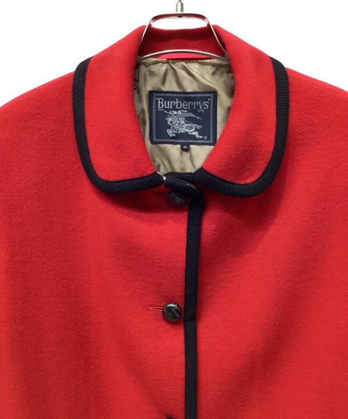 BURBERRY（バーバリー）BURBERRY (バーバリー) カシミヤ混ウールコート レッド サイズ:13号の古着・服飾アイテム