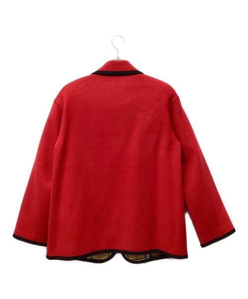 BURBERRY（バーバリー）BURBERRY (バーバリー) カシミヤ混ウールコート レッド サイズ:13号の古着・服飾アイテム