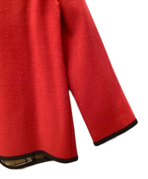 BURBERRY（バーバリー）BURBERRY (バーバリー) カシミヤ混ウールコート レッド サイズ:13号の古着・服飾アイテム
