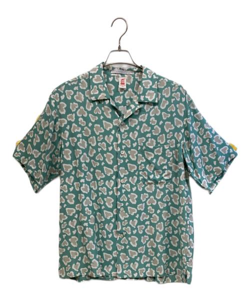 ChahChah（チャーチャー）ChahChah (チャーチャー) C HEART LEOPARD ALOHA SHIRTS グリーン サイズ:Lの古着・服飾アイテム