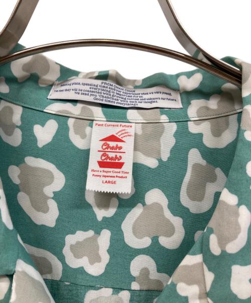 ChahChah（チャーチャー）ChahChah (チャーチャー) C HEART LEOPARD ALOHA SHIRTS グリーン サイズ:Lの古着・服飾アイテム