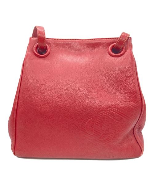 LOEWE（ロエベ）LOEWE (ロエベ) ナッパレザーショルダーバッグ　レッド レッドの古着・服飾アイテム