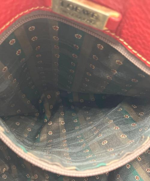 LOEWE（ロエベ）LOEWE (ロエベ) ナッパレザーショルダーバッグ　レッド レッドの古着・服飾アイテム