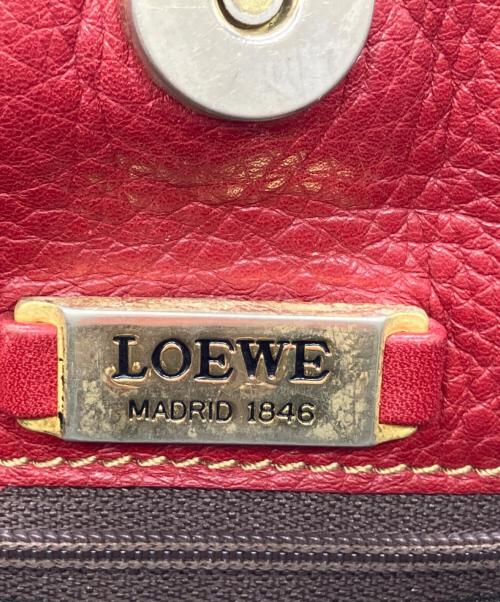 LOEWE（ロエベ）LOEWE (ロエベ) ナッパレザーショルダーバッグ　レッド レッドの古着・服飾アイテム