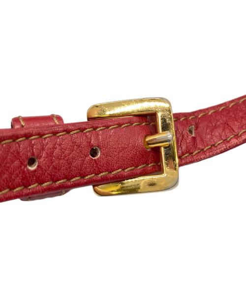 LOEWE（ロエベ）LOEWE (ロエベ) ナッパレザーショルダーバッグ　レッド レッドの古着・服飾アイテム