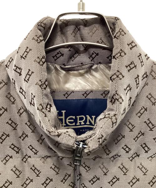 HERNO（ヘルノ）HERNO (ヘルノ) モノグラム柄ダウンベスト ブラウン サイズ:50の古着・服飾アイテム