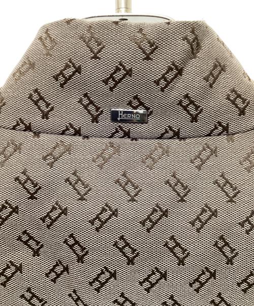 HERNO（ヘルノ）HERNO (ヘルノ) モノグラム柄ダウンベスト ブラウン サイズ:50の古着・服飾アイテム