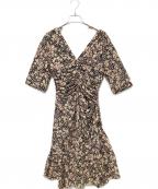 ISABEL MARANTイザベルマラン）の古着「シルクストレッチ フローラルプリントワンピース」｜ベージュ