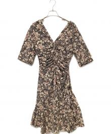 ISABEL MARANT（イザベルマラン）の古着「シルクストレッチ フローラルプリントワンピース」｜ベージュ