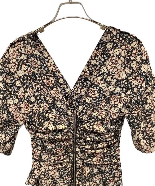 ISABEL MARANT（イザベルマラン）ISABEL MARANT (イザベルマラン) シルクストレッチ フローラルプリントワンピース ベージュ サイズ:36の古着・服飾アイテム
