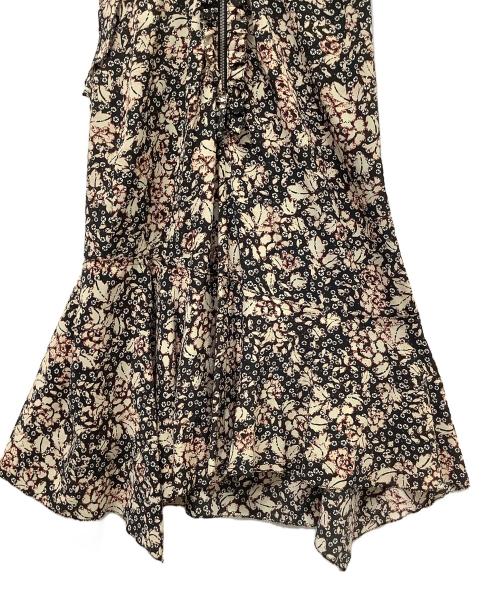 ISABEL MARANT（イザベルマラン）ISABEL MARANT (イザベルマラン) シルクストレッチ フローラルプリントワンピース ベージュ サイズ:36の古着・服飾アイテム