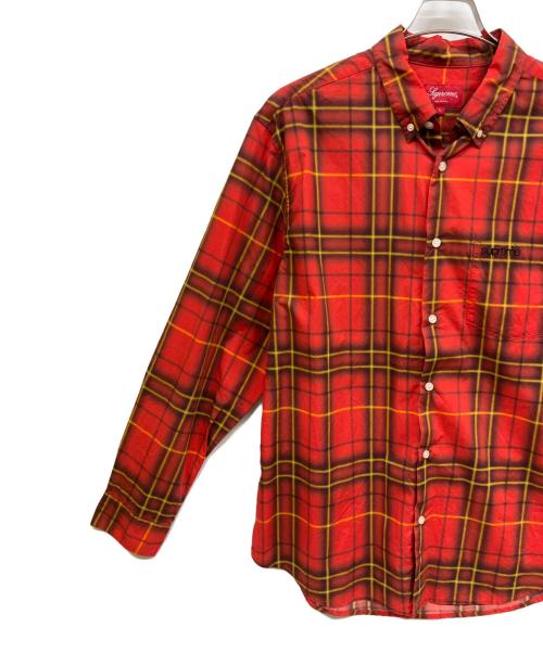 SUPREME（シュプリーム）Supreme (シュプリーム) 21SS Spray Tartan Shirt レッド サイズ:Lの古着・服飾アイテム