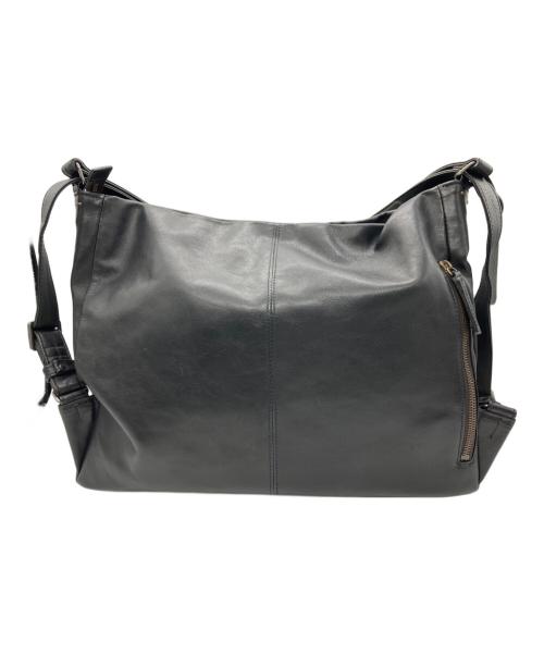 genten（ゲンテン）genten (ゲンテン) レザーショルダーバッグ　ブラック ブラックの古着・服飾アイテム