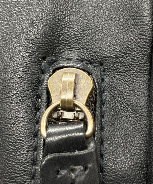 genten（ゲンテン）genten (ゲンテン) レザーショルダーバッグ　ブラック ブラックの古着・服飾アイテム