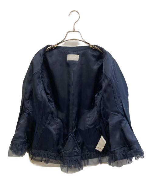 CELFORD（セルフォード）CELFORD (セルフォード) フリル付きノーカラーセットアップ ネイビー サイズ:38の古着・服飾アイテム