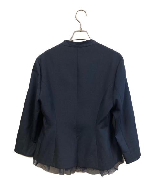 CELFORD（セルフォード）CELFORD (セルフォード) フリル付きノーカラーセットアップ ネイビー サイズ:38の古着・服飾アイテム