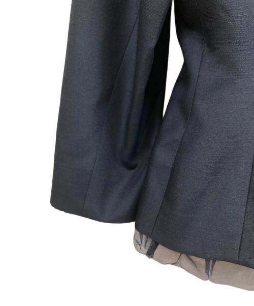 CELFORD（セルフォード）CELFORD (セルフォード) フリル付きノーカラーセットアップ ネイビー サイズ:38の古着・服飾アイテム