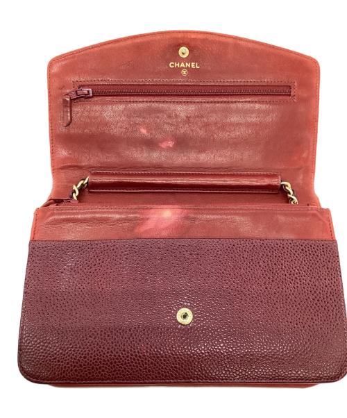 CHANEL（シャネル）CHANEL (シャネル) ココマークチェーンウォレット ボルドーの古着・服飾アイテム