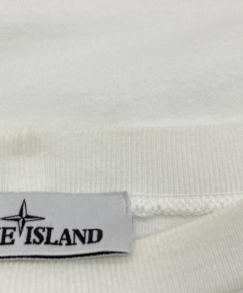 STONE ISLAND（ストーンアイランド）STONE ISLAND (ストーンアイランド) ロゴパッチ ガーメントダイ スウェット ロンT ホワイト サイズ:XXLの古着・服飾アイテム