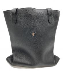 CHAMBORD SELLIER（シャンボール セリエ）の古着「フレンチシュリンクレザー薄マチトートバッグ」｜ブラック