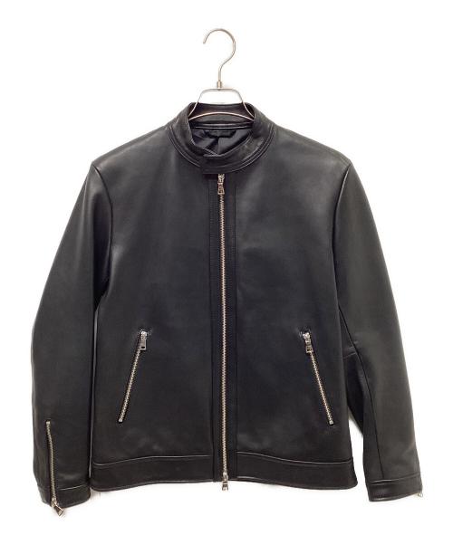 EDIFICE（エディフィス）EDIFICE (エディフィス) シープレザー ライダースジャケット ブラック サイズ:Sの古着・服飾アイテム