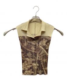 PLEATS PLEASE（プリーツプリーズ）の古着「プリーツブラウス」｜ブラウン