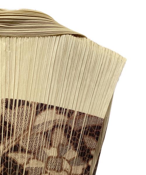 PLEATS PLEASE（プリーツプリーズ）PLEATS PLEASE (プリーツプリーズ) プリーツブラウス ブラウン サイズ:3の古着・服飾アイテム