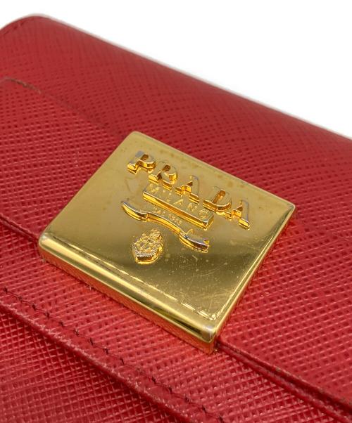 PRADA（プラダ）PRADA (プラダ) 3つ折り財布 レッドの古着・服飾アイテム
