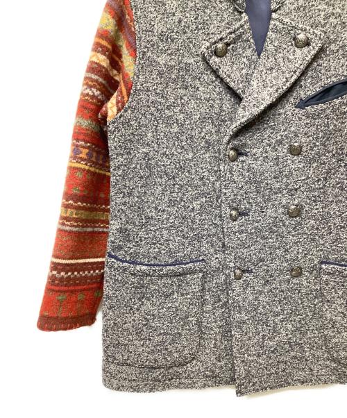 KARL HELMUT（カールヘルム）Karl Helmut (カールヘルム) ダブルブレストジャケット グレー×ブラウン サイズ:Lの古着・服飾アイテム