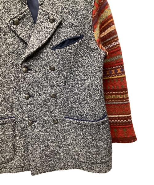 KARL HELMUT（カールヘルム）Karl Helmut (カールヘルム) ダブルブレストジャケット グレー×ブラウン サイズ:Lの古着・服飾アイテム