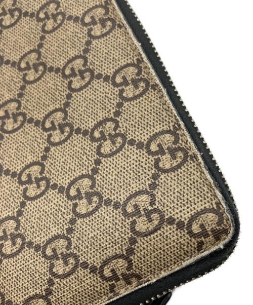 GUCCI（グッチ）GUCCI (グッチ) キングスネークプリントラウンドファスナー財布 ブラウンの古着・服飾アイテム