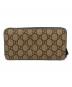 GUCCI (グッチ) キングスネークプリントラウンドファスナー財布 ブラウン：16000円