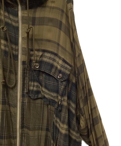 Y's（ワイズ）Y's (ワイズ) PLAID COAT DRESS カーキ サイズ:1の古着・服飾アイテム