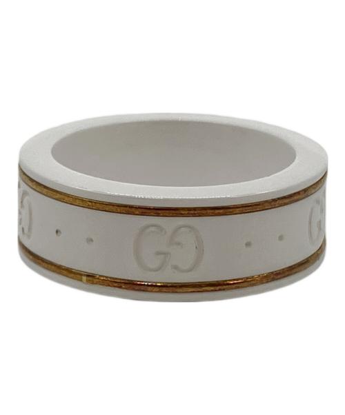 GUCCI（グッチ）GUCCI (グッチ) アイコンホワイトジルコニアパウダーリング サイズ:9号の古着・服飾アイテム